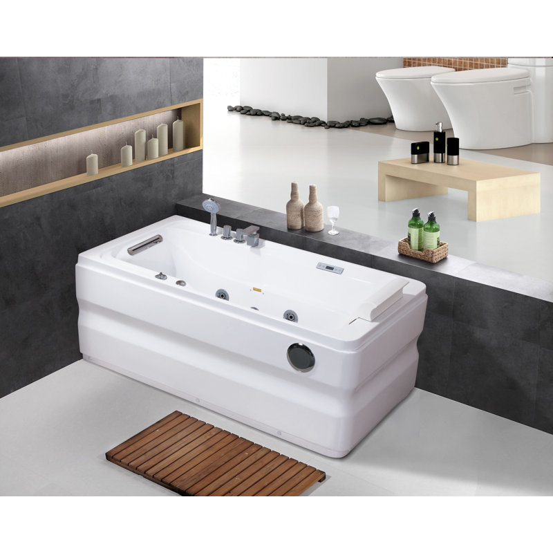 Bouticcelli 67'' x 32'' Alcove/Tile In Fibreglass Bathtub with Faucet